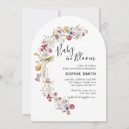 Invitación Bebé de jardín botánico de flores silvestres en fl