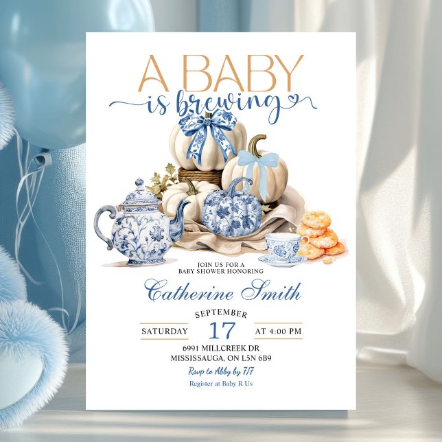 Invitación Bebé de la calabaza Chinoiserie elabora Baby Showe (Subido por el creador)