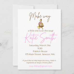 Invitación Bebé de la ducha de la niña patito
