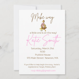 Invitación Bebé de la ducha de la niña patito