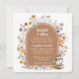 Invitación Bebé de los Jardín del Té en el Baby Shower de Blo