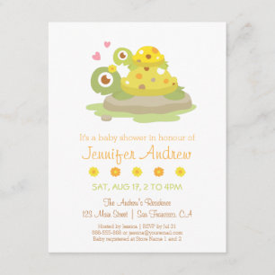 Invitación Bebé de Mamá Tortuga Adorable y Ducha de Bebé Infa