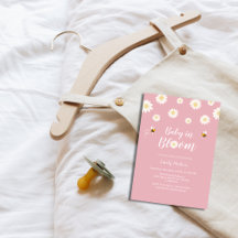 Bebé de margarita rosada simple en ducha Chica en