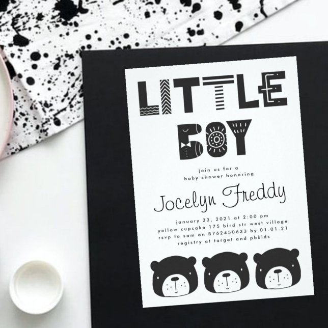 Invitación Bebé de montaña | Oso negro | Boy Baby Shower (Subido por el creador)
