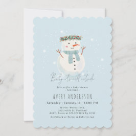 Invitación Bebé de muñecas de nieve está frío fuera de Baby S