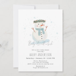 Invitación Bebé de muñecas de nieve está frío fuera de Baby S