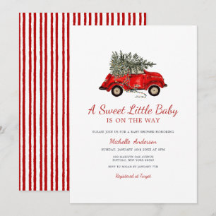 Invitación Bebé de Navidad Rústica Shower de una Dulce Bebé