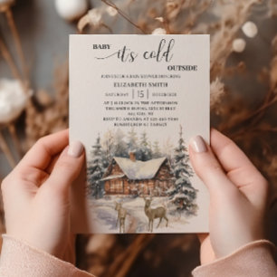 Invitación Bebé de Nieve de Invierno Está Frío Afuera Ducha d