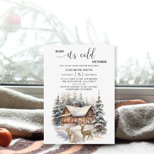 Invitación Bebé de nieve de invierno Está frío afuera Ducha d