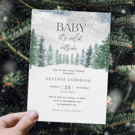 Invitación Bebé de nieve en invierno hace frío fuera de Baby 