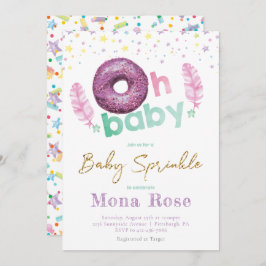 Invitación Bebé de nogal Sprinkle Colorful