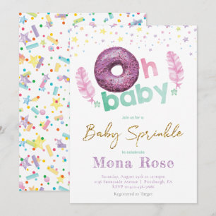 Invitación Bebé de nogal Sprinkle Colorful