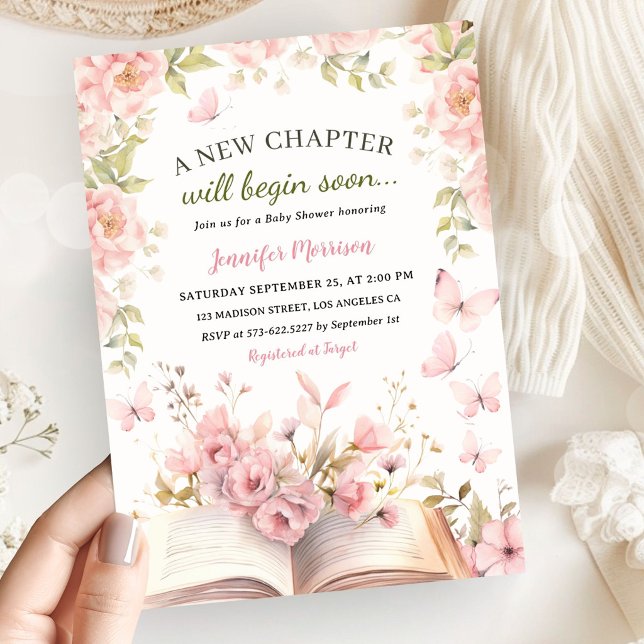 Invitación Bebé de nueva capítulo Shower Niña Mariposas Rosad (Subido por el creador)