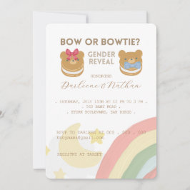 Invitación Bebé de oso, Bow o Bowtie, Fiesta de Revelación de
