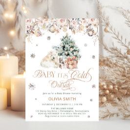 Invitación Bebé de oso polar está frío fuera de Baby Shower