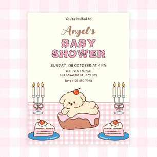 Invitación Bebé de pastel adorable para baby shower