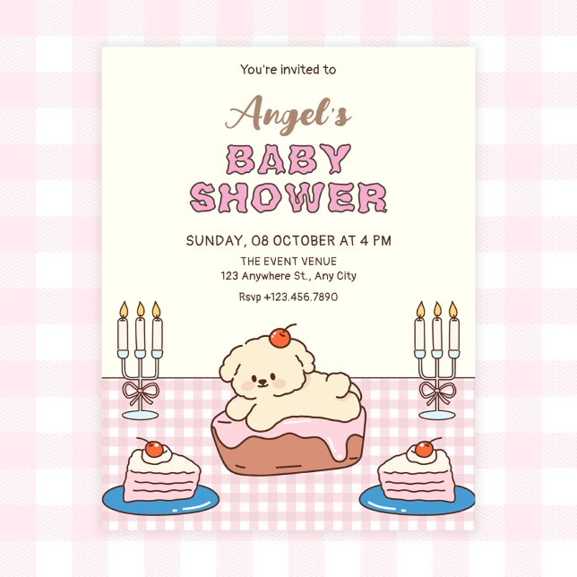 Invitación Bebé de pastel adorable para baby shower (Subido por el creador)