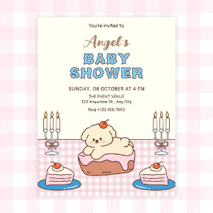 Invitación Bebé de pastel adorable para baby shower