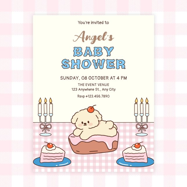 Invitación Bebé de pastel adorable para baby shower (Subido por el creador)