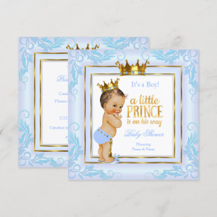 Invitación Bebé de pelo castaño en baby shower del Príncipe H