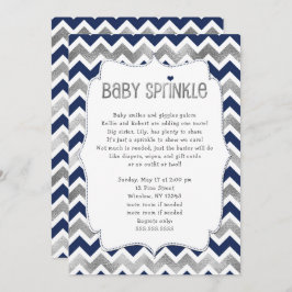 Invitación Bebé de plata de la marina Sprinkle, niño ducha de