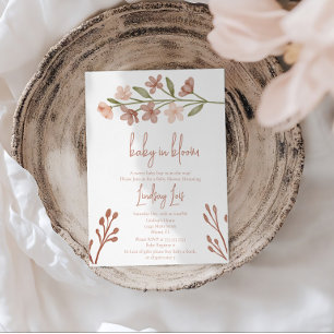 Invitación Bebé de primavera en flor Acuarela floral Baby Sho