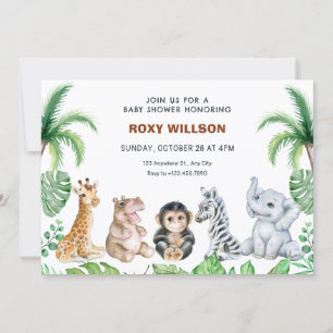 Invitación Bebé de safari lindo