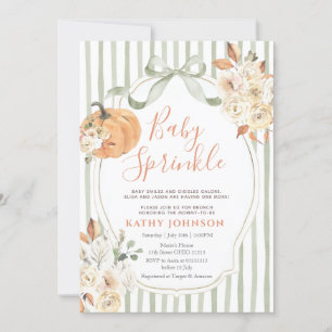 Invitación Bebé de salvia rociar Baby Shower de calabaza otoñ