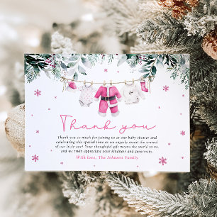Invitación Bebé de Santa Rosa Navidad Agradecimiento por Baby