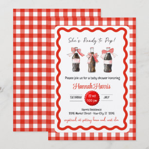 Invitación Bebé de Soda Roja Listo para ESTallar Fiesta de Be
