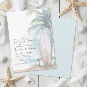 Invitación Bebé De Surf A Bordo Baby Shower De Verano