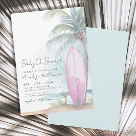 Invitación Bebé De Surfboard A Bordo Baby Shower De Verano