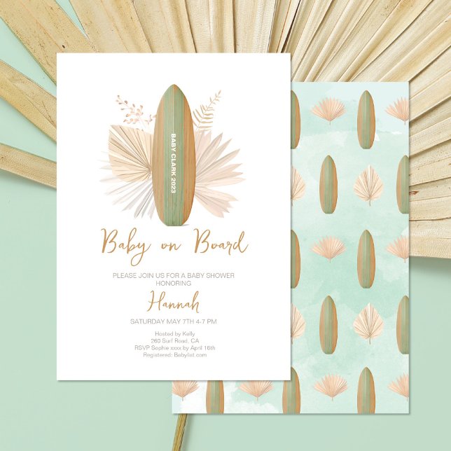 Invitación Bebé de Surfboard a bordo en Baby Shower (Subido por el creador)