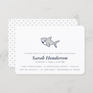 Invitación Bebé de tiburón simple hecho a mano - Ducha neutra