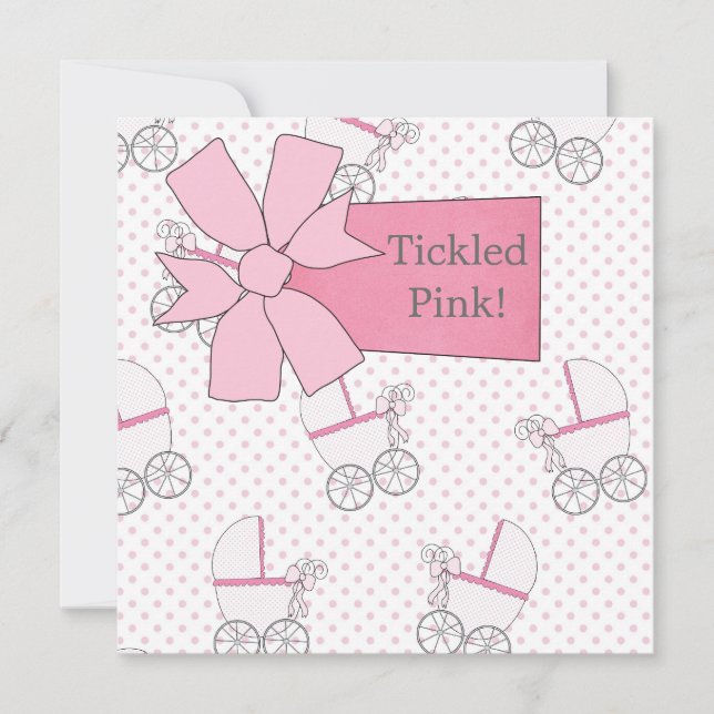 Invitación Bebé de transporte rosa (Anverso)