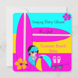 Invitación Bebé de verano Chica ducha de bebé Playa Bebé Surf