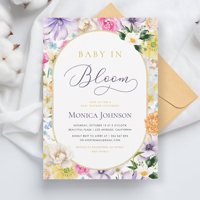 Invitación Bebé de verano de lavanda amarilla en Baby Shower  (Subido por el creador)