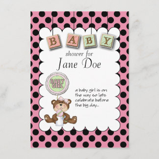 Invitación Bebé del oso de peluche