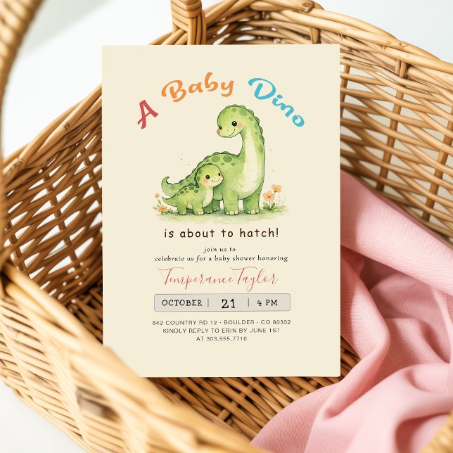 Invitación Bebé Dino a punto de eclosionar Fiesta de Bebé de  (Subido por el creador)
