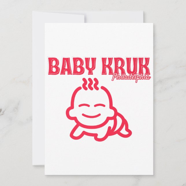 Invitación Bebé Divertido Kruk Philadelphia Premium  (Anverso)