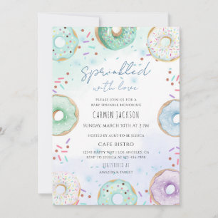 Invitación Bebé Donut Colorido para Sprinkle
