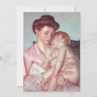 Invitación Bebé dormido por Mary Cassatt, Baby Shower vintage