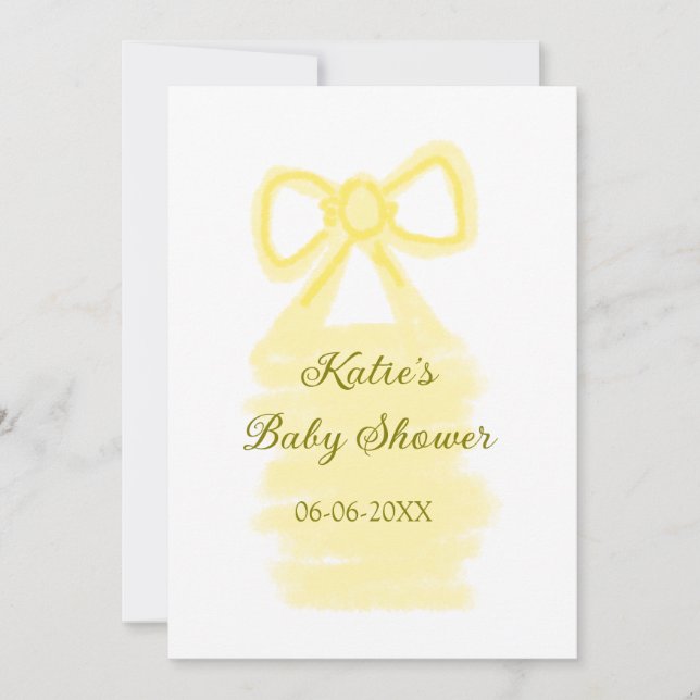 Invitación Bebé ducha amarillo arco acuático elegante moderno (Anverso)