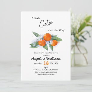 Invitación Bebé ducha tangerina