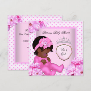Invitación Bebé dulce Chica afroamericano de Baby Shower