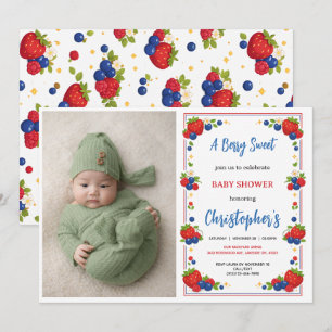 Invitación Bebé Dulce de Fresa y Arándano Baño de Bebé