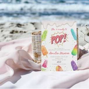 Invitación Bebé dulce en camino   Ice Cream Pop Baby Shower