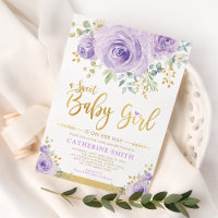 Bebé dulce Niña Morado Oro Floral Verdor Ducha