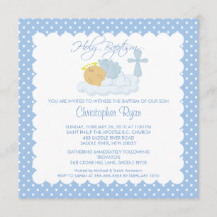 Invitación Bebé dulce y bautismo santo cruzado Inviation