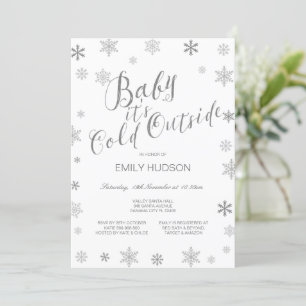 Invitación Bebé editable hace frío fuera de Baby Shower 